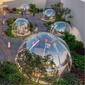 Maison préfabriquée verre clair PC tente dôme géodésique boule de jardin <span class=keywords><strong>cabane</strong></span> <span class=keywords><strong>à</strong></span> bulles tente d'exposition Camping Resort Pod - Product Image 4