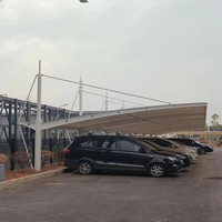 Structure de membrane tendue en PVC/PVDF imperméable pour l'extérieur, tente de carport, auvent pour voiture, tentes de stationnement