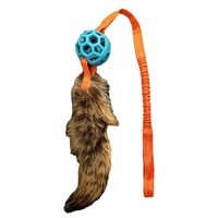 Jouet interactif pour chien, peluche à queue fourrure, corde élastique, bungee, balle, jeu d'extérieur, tirette, nettoyage des dents, pour chiot
