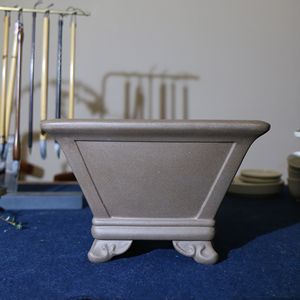 Yixing Zisha <b>Square</b> Bonsai Pot Handmade Ceramic <b>Planters</b> For Indoor <b>Outdoor</b> Use - Product Image 1