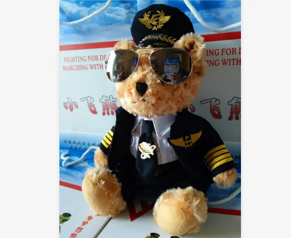 OEM 사용자 정의 로고 만화 봉제 비행가 테디 베어 장난감 기념품 선물 박제 동물 부드러운 봉제 곰 장난감