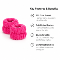 En gros, Bandeau absorbant en microfibre pour le nettoyage du visage et le démaquillage, avec logo personnalisé, réutilisable, OEM ODM