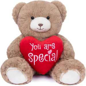 Orsacchiotto di Peluche Morbido Marrone con Cuore Rosso, Regalo per Fidanzata, Bambini, Innamorati, San Valentino, per Ragazzi o Ragazze - Product Image 1