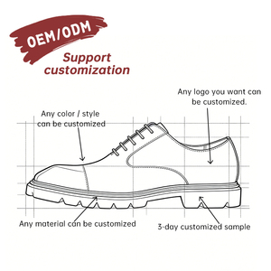 OEM Custom Men's Cowhide Business <b>Shoes</b> Lace-up Comfort Breathable Waterproof Anti-Slippery Autumn Leisure Dress Oxford Formal - Product Image 3