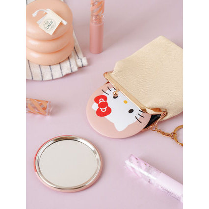 Hello Kitty компактное зеркало для макияжа круглое розовое 1x одностороннее складное ручное зеркало с увеличением в 2 раза, хорошо, но может быть лучше