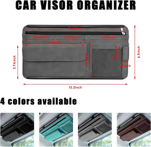 ที่เก็บของติดบังแดดรถยนต์หนัง PU คุณภาพสูง พร้อมสายปรับได้ เหมาะสำหรับการเดินทางเพื่อธุรกิจ - Product Image 2