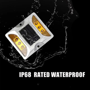 Dissuasore Stradale <span class=keywords><strong>a</strong></span> LED Solare in Alluminio Impermeabile IP68 con Riflettore Bianco <span class=keywords><strong>a</strong></span> Occhio di Gatto per Segnalazione Pavimentazione - Product Image 5