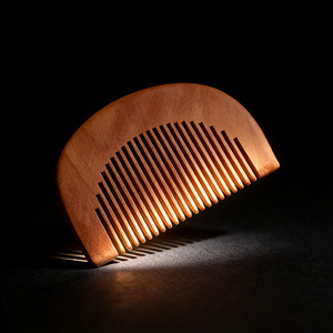 Peach Wood Fine Tooth Comb Large Portable Travel Hair Comb - Product Image 1
