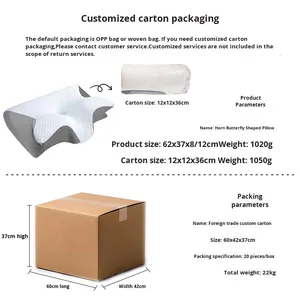 Almohada de cuello de cuerno de vaca en forma de mariposa, algodón con memoria, presión cero, uso doméstico, hilo de protección Cervical, espuma viscoelástica sólida - Product Image 6