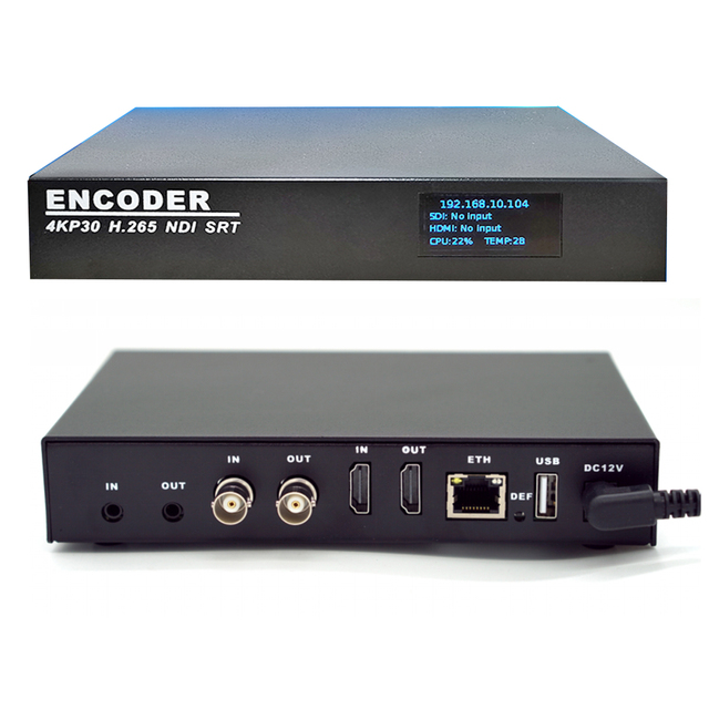 4k H265 H264 MJPEG AAC HD Encoder SRT RTMP Webcast Push Stream IP SDI HTTP UDP RT for Equipment ENCSH Model Metal