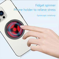 Support de téléphone portable magnétique en alliage de zinc, flexible et portable, avec logo personnalisé, réglable en hauteur, multifonction, avec fonction fidget spinner.