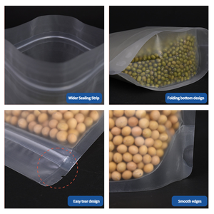 Mờ rõ ràng Ziplock Túi tùy chỉnh đứng lên Zip khóa túi với logo trong suốt mờ vật nuôi nhựa dây kéo túi bao bì thực phẩm - Product Image 4