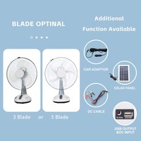 Ventilateur de table solaire portable de 14 pouces avec batterie, panneau solaire et USB, ventilateur rechargeable, refroidisseur d'air, ventilateur de table pour la maison