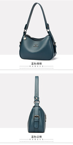 Wholesale Large Capacity Vintage Leather Women Handbags PU Leather Designer Female Purses Women Classic Soft <b>Tote</b> Bags - Product Image 4