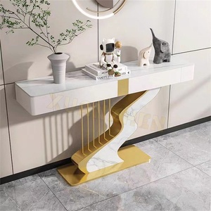 Xuanzhen nhà máy trực tiếp phòng khách đồ nội thất bằng đá cẩm thạch vàng giao diện điều khiển bảng sang trọng hiện đại lối vào bảng giao tiếp với ngăn kéo - Product Image 2