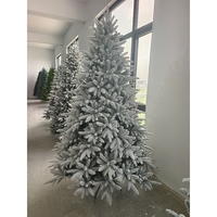 Sapin de Noël artificiel pré-éclairé en pin de Sibérie, fortement floqué et recouvert de neige, pour la décoration du Nouvel An