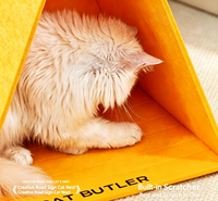 Lit-griffoir vertical pour chat, style panneau routier, en feutre résistant à l'usure et non-déchirable, mobilier et jouet pour chat