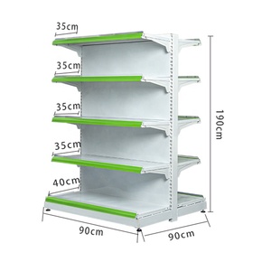 Supermercati scaffali singolo lato <span class=keywords><strong>grigio</strong></span> scuro pannello posteriore piatto espositori negozi al dettaglio scaffali della spesa in vendita - Product Image 6