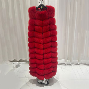 เสื้อกั๊กขนสุนัขจิ้งจอกแท้สำหรับผู้หญิงเสื้อกั๊กขนสุนัขจิ้งจอกสีแดงยาวหรูหราแฟชั่นฤดูหนาว2025 - Product Image 4