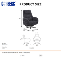 Fauteuil inclinable électrique MANWAH CHEERS en tissu, dossier haut rembourré, pour bureau ou chambre à coucher