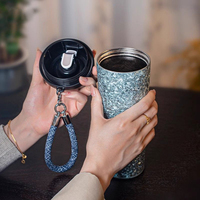 Cadeau d'affaires : Tasse à café en titane pur martelé effet cristal de glace 830 ml, grande capacité, bouteille d'eau en titane pour voyage en extérieur