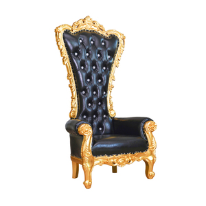 Nouveau Design Royal High Back Trône de mariage noir le roi et la reine - Product Image 1
