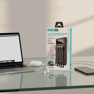 Ansty แบตเตอรี่สำรอง LED 10000 mAh 2.1พอร์ตชาร์จ USB 6พอร์ตสีขาว (AP-021) - Product Image 2