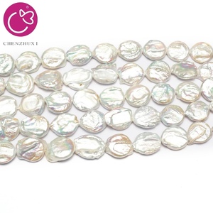 Bán buôn lớn kích thước lớn thực sự tự nhiên nước ngọt nước ngọt nuôi cấy đồng xu Ngọc Trai Chuỗi SỢI HẠT - Product Image 1