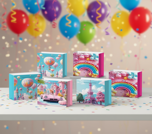 Sacchetti regalo in cartone 18x23 cm Design casuale Confezione regalo resistente 10 pezzi - Product Image 2