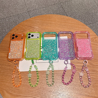 Casing HP TPU PC Gaya Ins Berkilau dan Mewah dengan Tali Manik-Manik Cantik untuk OPPO A6X/A6s/Reno 14F/14/15/15F - Laris Terjual