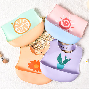 <strong>Baby</strong> Eating Bib Cartoon Silica Gel Waterproof Super Soft Portable Anti-Dirt Children's Bib - Product Image 1