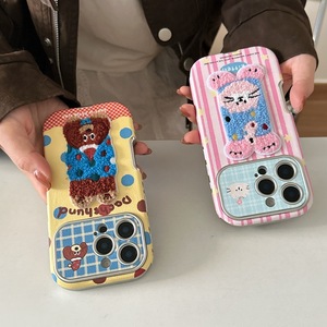 Funda de teléfono móvil de piel con diseño de gato de dibujos animados, 3D, para chicas, compatible con iPhone 11, 12, 13, 14, 16, 17 Pro Max, venta al por mayor de fábrica. - Product Image 2