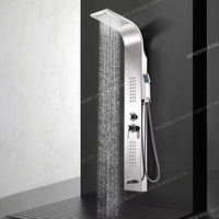 Offre Spéciale 304 Panneau de douche intelligent en acier inoxydable LED Colonne de robinet de douche thermostatique Panneau de douche mural haute pression