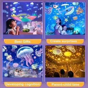 Trẻ em Quà Tặng Robot chiếu ánh sáng ban đêm với âm nhạc có thể sạc lại vũ trụ bầu trời đầy sao xoay LED chiếu đèn - Product Image 4