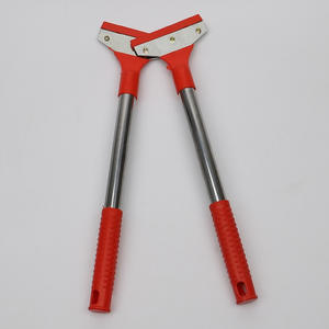 Grattoir de nettoyage de vitres à poignée rouge 38 cm en acier inoxydable durable, raclette de nettoyage de fenêtres - Product Image 3
