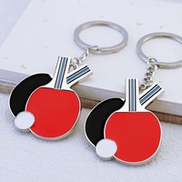 Porte-clés personnalisable fait main en alliage métallique, impression numérique, style dessin animé, souvenir de tennis de table, petit modèle, style national