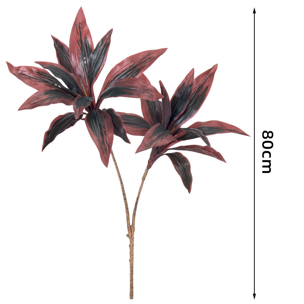 80cm single branch with 2 forks [dark red]