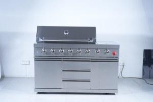 Grill a Gas Commerciale a 6 Bruciatori con Bruciatore Laterale, Certificato CE, Indipendente con Bruciatore Posteriore a Infrarossi per Barbecue da Esterno in Villa - Product Image 2