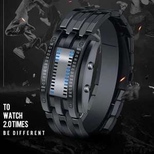 SKMEI 0926 Creative Digital <b>Men</b> Stainless Steel Strap LED Display <b>Watches</b> Waterproof Reloj Hombre Sport <b>Watch</b> - Product Image 4