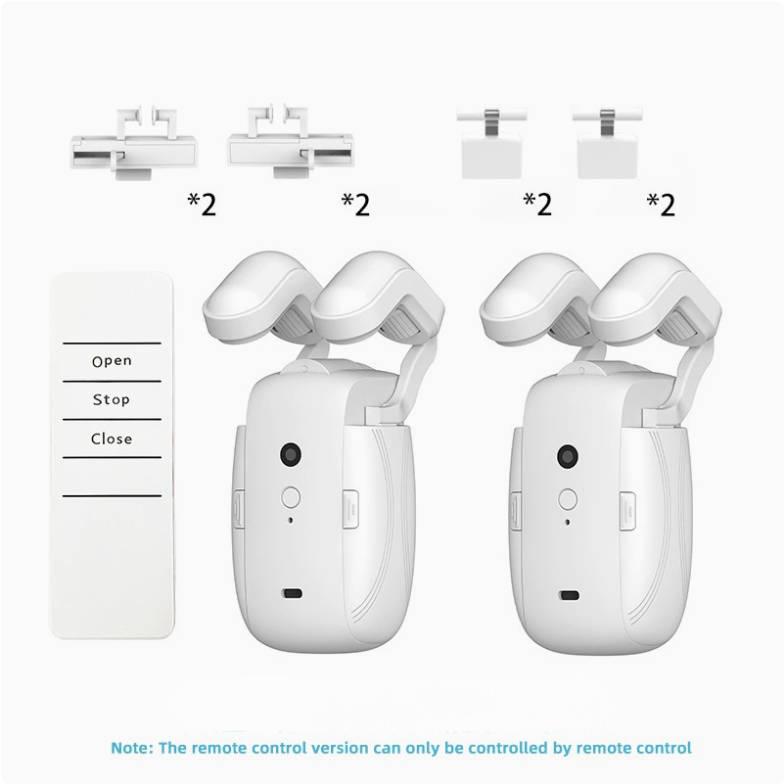 Ensemble de deux robots pour rideaux + Télécommande