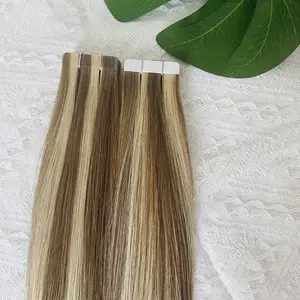 European Double Drawn Russian Human Hair Tape Hair Extension, High Quality Natural Remy Tape In Hair Extension