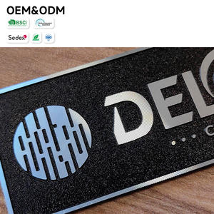 Étiquette d'instrument scientifique auto-adhésive sans outil, avec logo 3D texturé en diamant, base noire sablée et paillettes personnalisées - Product Image 4