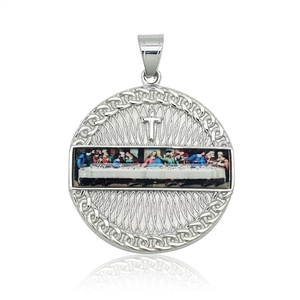 Collar con Colgante de Acero Inoxidable Impermeable y Antideslustre con Figura de la Última Cena de Jesús, Estilo Vintage, para Hombre - Product Image 5