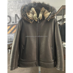 Giacca Invernale Bomber Imbottita in Vera Pelle di Pecora con Pelliccia Naturale, Taglie Forti, Stile Pilota Classico per Uomo - Product Image 5