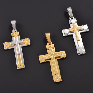 Collier Jésus en Acier Inoxydable, Pendentif Croix Biblique, Bijou Religieux pour Homme, Charme de Prière, Cadeau de Baptême pour Garçons et Hommes - Product Image 4