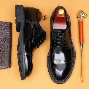 Zapatos de Diseñador, Estilo Simple y Moderno, Zapatos de Cuero para Hombre, Zapatos de Cuero Personalizados de Fábrica, Zapatos Casuales de Negocios para Boda - Product Image 4