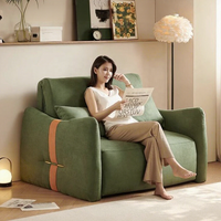 Canapé-lit moderne en tissu convertible multifonctionnel, fauteuil inclinable de luxe, causeuse intelligente avec lit gigogne pour petit espace