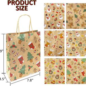 Wholesale Kraft Brown Paper Gift <b>Bags</b> Handles Custom Logo for Party Decorations and Packaging <b>White</b> Paper Material - Product Image 4