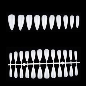Ongles artificiels en acrylique transparents en forme de goutte d'eau, base de vernis, pour manucure en salon, extension d'ongles à presser, kit d'outils de démonstration et d'entraînement - Product Image 4