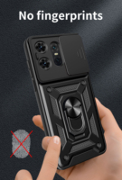 Étui pour téléphone Motorola Edge 40/50/60 Pro avec protection coulissante pour l'appareil photo, support et anneau, Fundas Carcasa
